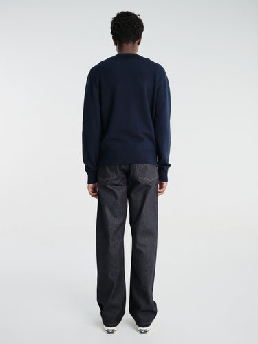 Sunflower - Moon Merino V Neck in Navy