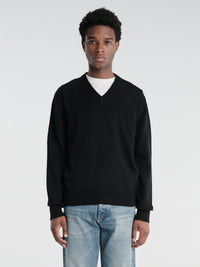 Sunflower - Moon Merino V-Neck Knit in Black
