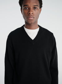 Sunflower - Moon Merino V-Neck Knit in Black