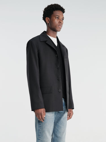 Sunflower - 4 Button Blazer Tropical Wool in Black