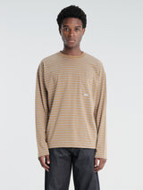 Sunflower - Stripe Ls Pocket Tee in Brown