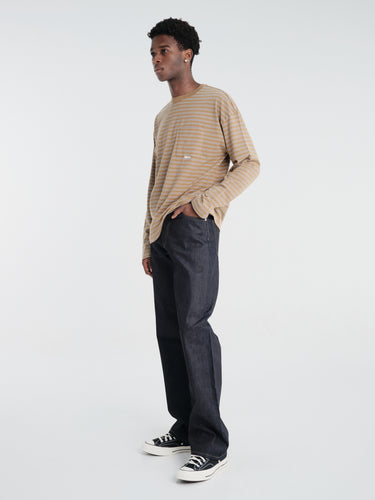 Sunflower - Stripe Ls Pocket Tee in Brown