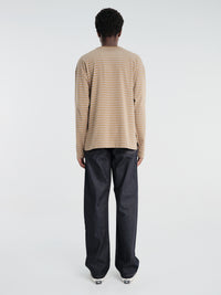 Sunflower - Stripe Longsleeved Pocket Tee in Brown