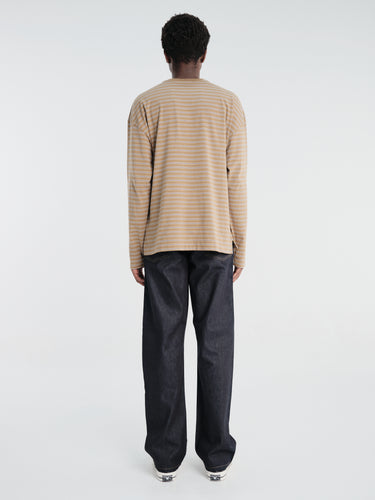Sunflower - Stripe Ls Pocket Tee in Brown