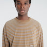 Sunflower - Stripe Longsleeved Pocket Tee in Brown