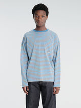 Sunflower - Stripe Ls Pocket Tee in Blue