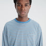 Sunflower - Stripe Longsleeved Pocket Tee in Blue