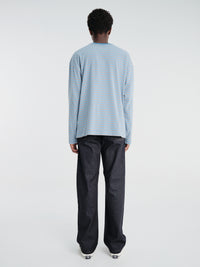Sunflower - Stripe Longsleeved Pocket Tee in Blue