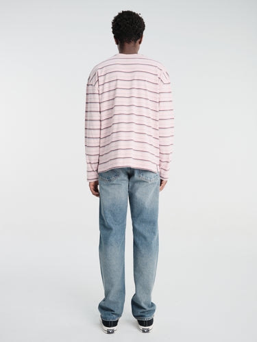 Sunflower - Stripe Ls Pocket Tee in Pink