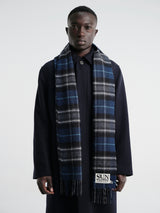 Sunflower - Wool Scarf in Navy