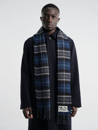 Sunflower - Wool Scarf in Navy