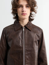 Sunflower - Short Leather Jacket in Brown