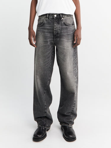 Wide Twist Jeans in New Black Worn