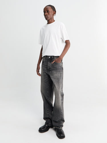 Wide Twist Jeans in New Black Worn