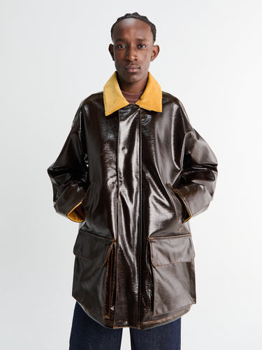 Sunflower - Vinyl Leisure Jacket in Brown