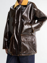 Sunflower - Vinyl Leisure Jacket in Brown