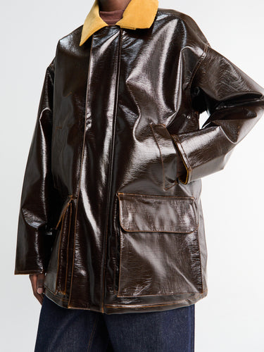 Sunflower - Vinyl Leisure Jacket in Brown
