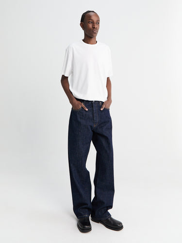 Wide Twist Jeans in Simple Rinse Blue