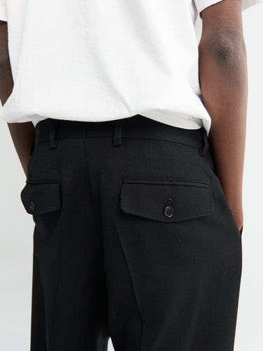 Wide Pleated Trousers in Black