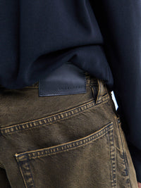 Sunflower - Wide Twist Jeans in Overdyed Black Khaki