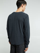 Sunflower - Waffle Long Sleeve T-Shirt in Washed Black