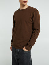 Sunflower - Waffle Long Sleeve T-Shirt in Brown
