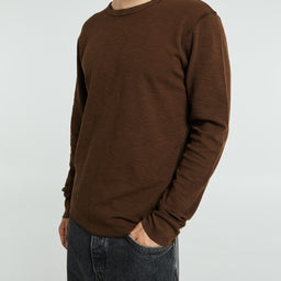 Sunflower - Waffle Long Sleeve T-Shirt in Brown