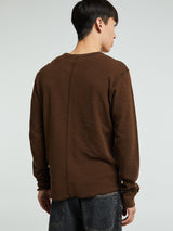 Sunflower - Waffle Long Sleeve T-Shirt in Brown