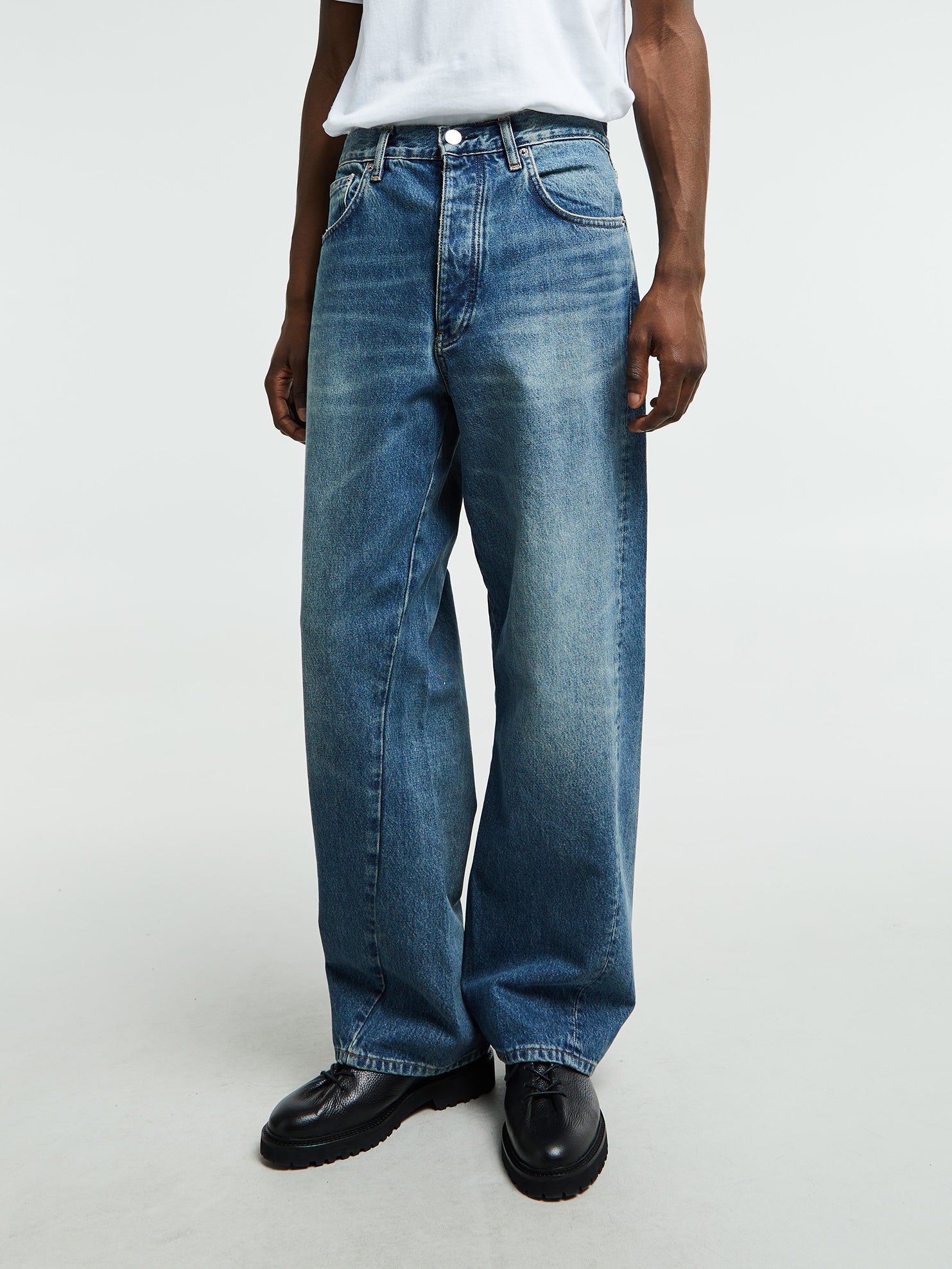 Sunflower - Wide Twist Jeans in Dark Blue Vintage
