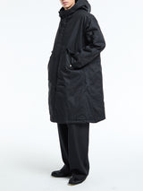 Sunflower - Waxed Parka Coat in Black