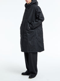 Sunflower - Waxed Parka Coat in Black