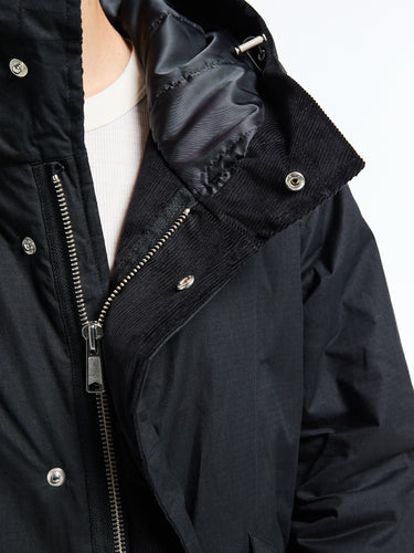 Sunflower - Waxed Parka Coat in Black