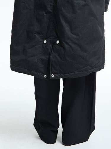 Sunflower - Waxed Parka Coat in Black