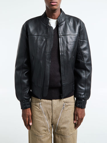 Sunflower - Polo Leather Jacket in Black