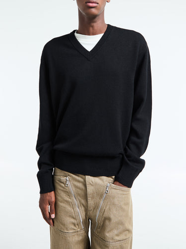 Sunflower - Moon Merino V-Neck Knit in Black