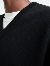 Sunflower - Moon Merino V-Neck Knit in Black