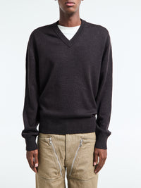 Sunflower - Moon Merino V-Neck Knit in Brown