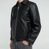 Sunflower - Short Leather Jacket in Black
