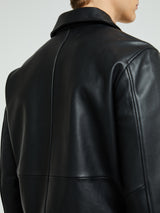 Sunflower - Short Leather Jacket in Black