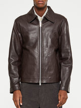 Sunflower - Short Leather Jacket in Brown