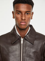 Sunflower - Short Leather Jacket in Brown