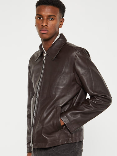 Sunflower - Short Leather Jacket in Brown