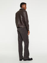 Sunflower - Short Leather Jacket in Brown