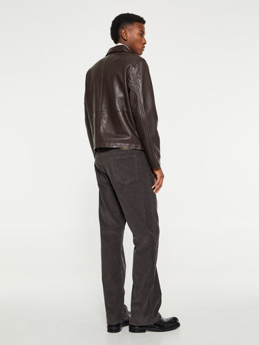 Sunflower - Short Leather Jacket in Brown
