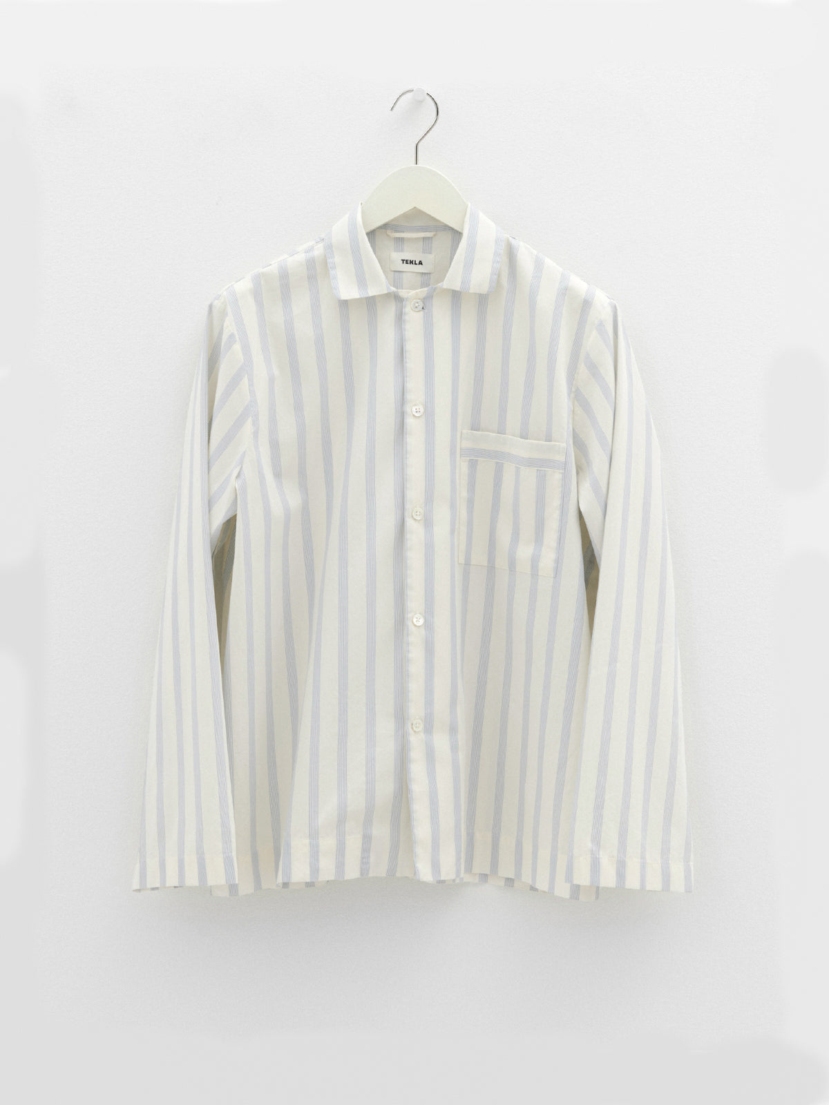 Poplin Pyjamas Shirt in Needle Stripes