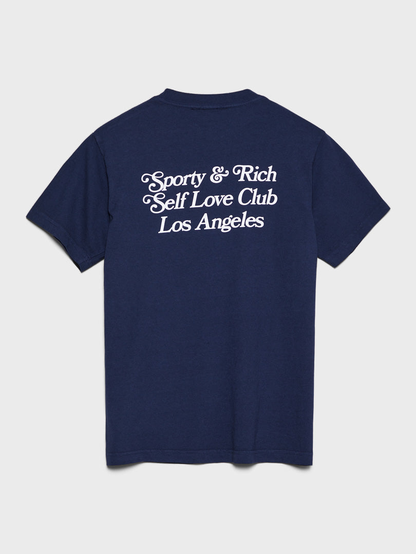Self Love Club T-Shirt in Navy and Cream