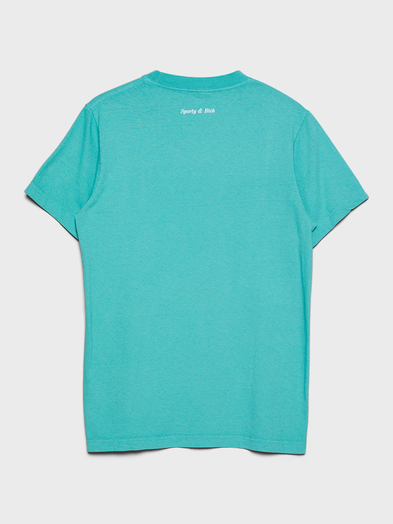 Be Nice T-Shirt in Faded Teal and White