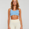 Sporty & Rich - Runner Sports Bra in Atlantic and White