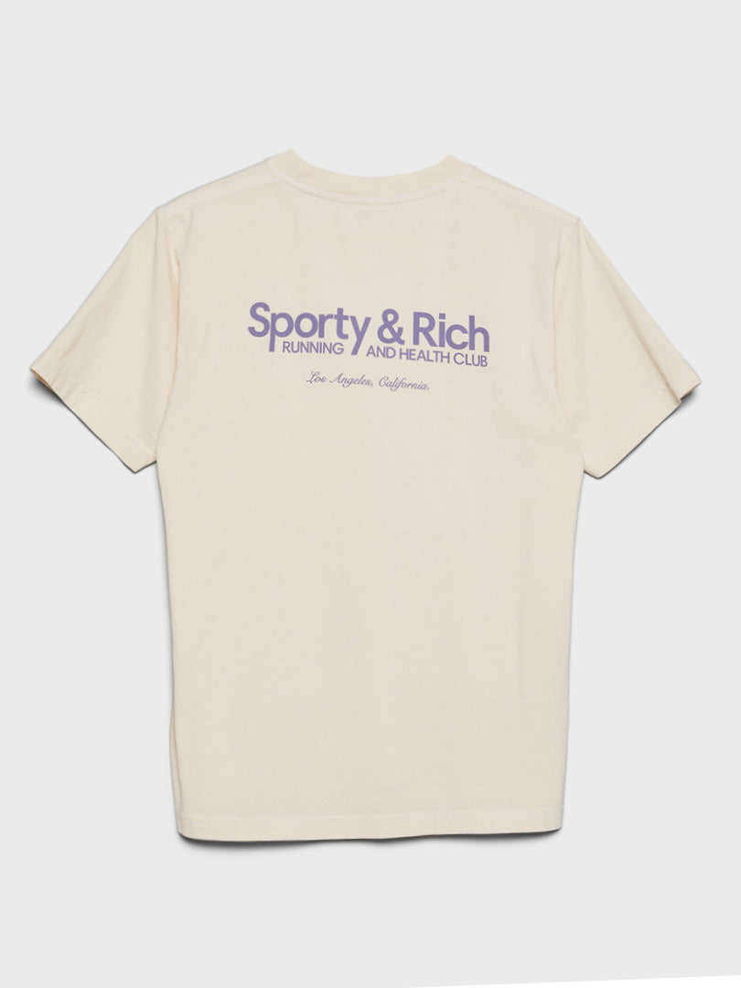 Club T-Shirt in Cream and Faded Lilac