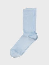Mrs. Hosiery - Mrs. Silky Fine Ribbed Socks in Light Blue